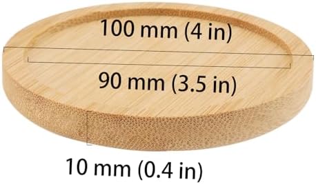 HOIGON 30 Pack Round Bamboo Coasters, 4 Inch Natural Wooden Coasters, Round Bamboo Tray Saucer Set for Drinks, Crafts, Succulents - Image 2