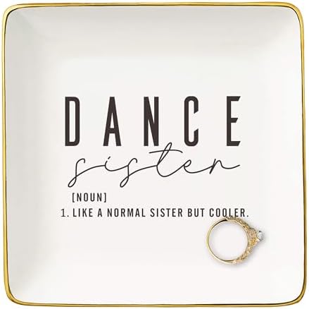 NZY Dancer Sister Gifts for Women-Dance Competition Gift for Sister-Birthday Friendship Appreciation for Sis-Ballet Dance Member Present-Jewelry Tray Trinket Holder Ring Dish by NZY