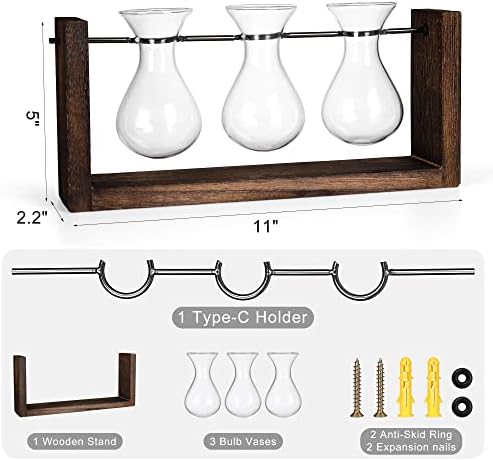 YIBOT Wall Hanging Planter Plant Propagation Stations Glass Flower Vase - Image 3