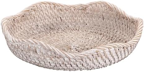 Hipiwe 8.5" Rattan Key Bowl Basket for Entryway Table Wicker Storage Tray by Hipiwe