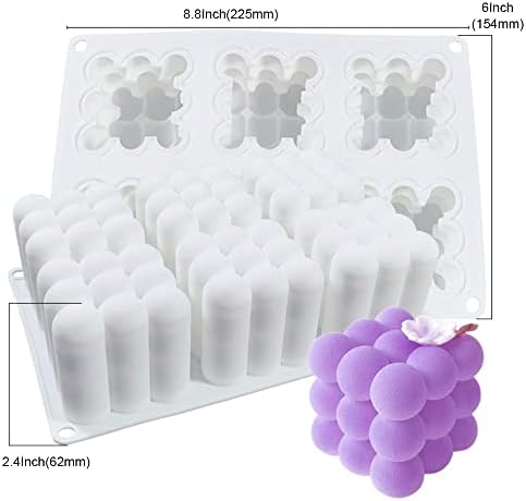 Candle Molds for Bubble Candle Making, 6 Cavity Bubble Candle Silicone Molds for Soap Making, Bubble Cake Mold for Soy Wax, Cake Baking Dessert Mousse, Homemade Ornaments DIY Craft - Image 2