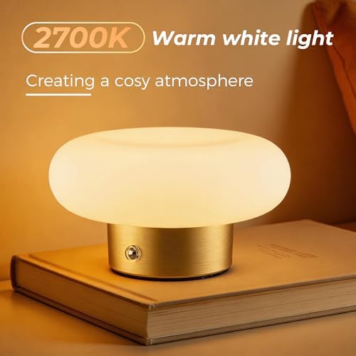 Cordless Table Lamp, Rechargeable Battery Table Lamp,2700K Warm Light, Gold - Image 4
