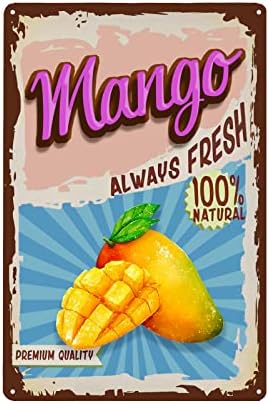 Vintage Mango Tin Sign - Fruit Metal sign - Retro Decorative Sign Wall Decor Home Decor by TREEPERI