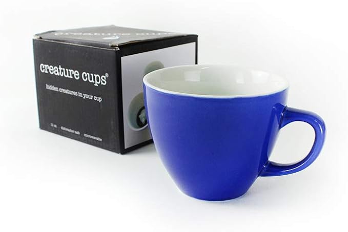 Creature Cups FROG Ceramic Cup (11 Ounce, Cobalt Blue) - Hidden 3D Animal Inside Mug Emerges As You Drink - Holiday, Birthday and Housewarming Drinkware Gift for Coffee & Tea Lovers