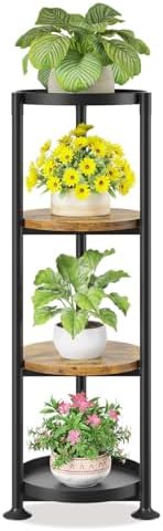 LASZOLA Plant Stand Tall Flower Holder for Indoor Corner, 4 Tier Black by LASZOLA