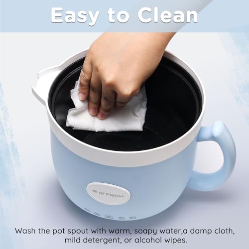 OFFNOVA 1.2L Electric Wax Melter - 4 Temp Control Non-Stick Wax Melting Pot with Drip-Free Pour Spout, Easy Clean for DIY Soy Beeswax Candle, Perfect Craft Gift for Hobbyists, Blue - Image 4