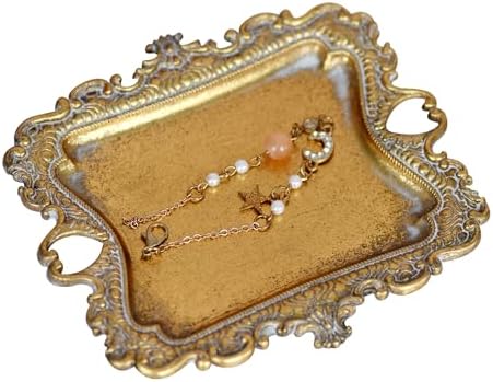 Ring Holder Jewelry Dish, Gold Trinket Tray for Rings,Wedding Gift for Women by LuHeToz
