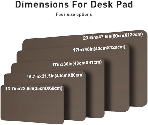 Aothia Leather Desk Pad Protector, Mouse Pad, Office Desk Mat, Non-Slip PU Leather Desk Blotter, Laptop Desk Pad, Waterproof Desk Writing Pad for Office and Home (Coffee, 36" x 17") - Image 4