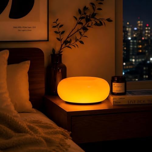 Bofea-Modern Orange Donut Lamp,Plug-in Bedside Lamp Or Plug-in Wall Sconces,Mid Century Modern Decor Wall Mount Lamps,Creative Orange Light for Living Room,Reading Room,Hallway Ambient Lighting - Image 2