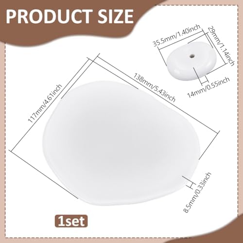 1Pc Ceramic Incense Burner White Oval Incense Holder Incenses Sticks Holder Sturdy Incenses Burner Ash Catcher with 1Pcs Resin Plate for Home Office Livingroom Work Relaxation Meditation - Image 2