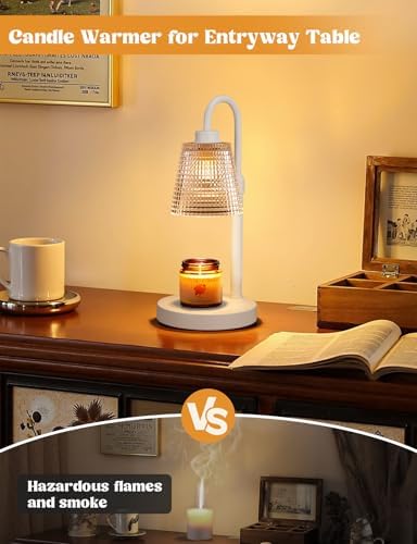 White Candle Warmer Lamp with Timer, Dimmable Candle Warmer for Jar Candles, Height Adjustable Wax Melts Warmer, Birthday Gifts for Women Mom, House Warming Gifts New Home Decor - Image 5