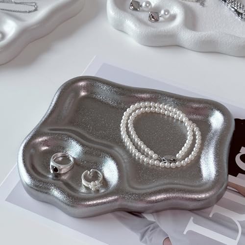 Ceramic Jewelry Tray Dish Large-sized Display Organizer Trinket Watch Keys, Dressing Table Decor Aesthetic Dish Holder for Mother's Day/Christmas/Thanksgiving/Birthday Gift - Image 4