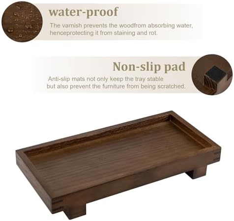 Decorative Tray Farmhouse Decor Wood Soap Holder, 10.8 * 5.3 Walnut - Image 3