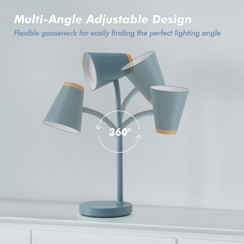 EJIAXIN Desk Lamps for Home Office - Small LED Desk Lamp Touch Dimmable Reading Light for College Dorm Room - Adjustable Flexible Gooseneck Table Lamp for Bedside Bedroom Nightstand Blue - Image 6