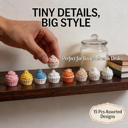 15 Pcs Plaster Painting Kit for Adults & Teens - DIY Miniature Cake & Dessert Figurines - Ceramic-Like Fake Food Props for Home Aesthetic Decor, Crafting & Bakery Display - Image 4