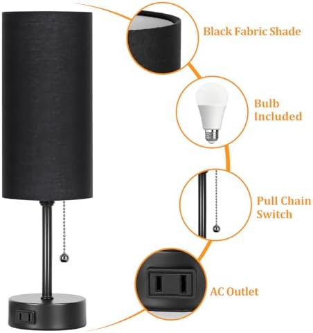 Dott Arts Table Lamp for Bedroom, 3-Color Bedside Lamps with Pull Chain - Image 4
