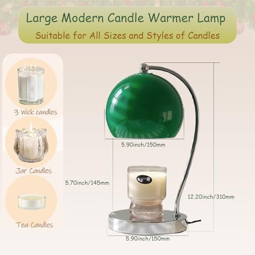 Candle Warmer Lamp, Wide Base, Timer/Dimmer(Green) - Image 6