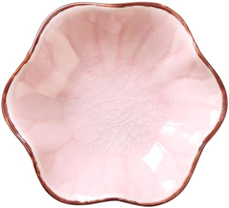 JAMEND CLXP Ice Cracking Leaf Jewelry Dish, Decorative Ring Holder Small Trinket Tray Bowl, Gifts for Daughter Mom Friends, Pink. by JAMEND+CLXP
