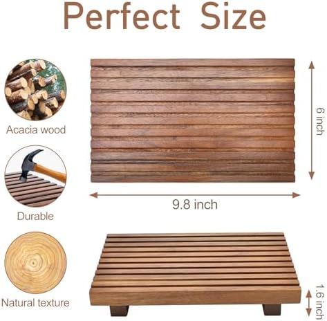Acacia Wood Risers for Bathroom Tray Kitchen Counter Decor Sink Soap Dish - Image 5