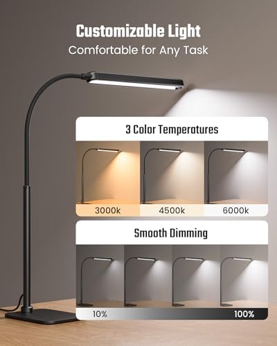 SUPERDANNY Eye-Caring LED Desk Lamp Work Lamp Office Lamp with Base - Image 4