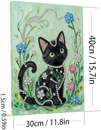 DIY Pearl Painting with Frame, Creative Design, Handmade Stress-Relieving Home Wall Decoration, Includes Frame and Tools-Black Cat - Image 7