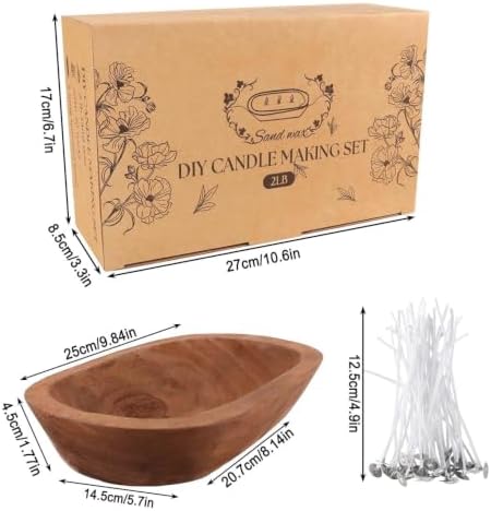 Wfmolcand 2 lb Natural Pearl Wax Sand DIY Set with Wooden Bowl & 20 Wicks, Unscented Aroma Beads, Reusable Pearled Candle Wax for DIY Home Kit, Powder Beads Refill Available - Image 4
