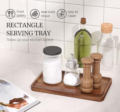 VERTORGAN Acacia Wood Serving Tray,9.8x5.9 Inch Trays,Home Decor - Image 3