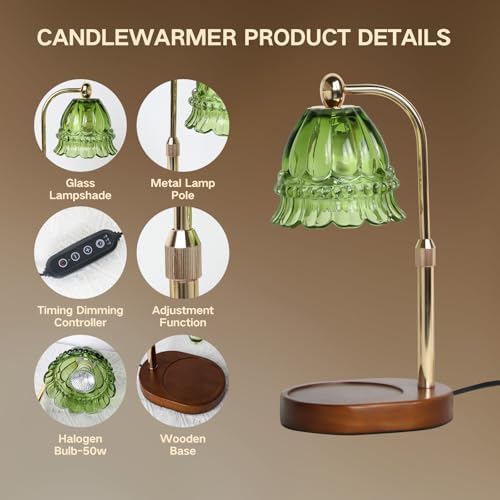 GEEZO Fragrance Candle Warmer Lamp，Electric Candle Warmer with Timer & Dimmer，Mom Christmas Birthday Gifts for Women, House Warming Gifts New Home Bedroom Decor - Image 3