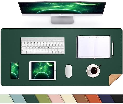 AFIING Cork Desk Mat, Dark Green, 35.4" x 17",Desk pad Protector by AFIING