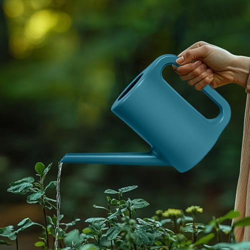 Hand Plastic Watering Can - for Indoor and Outdoor Home Garden Plants - with Long Spout - Emerald Green - 1/4Gallon - Image 7