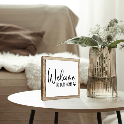 Welcome Sign, Wooden Box Signs for Home Decor, Freestanding Welcome Sign, Farmhouse Entryway, Front Door, Porch, Housewarming Tabletop, Welcome To Our Home (A1) - Image 5