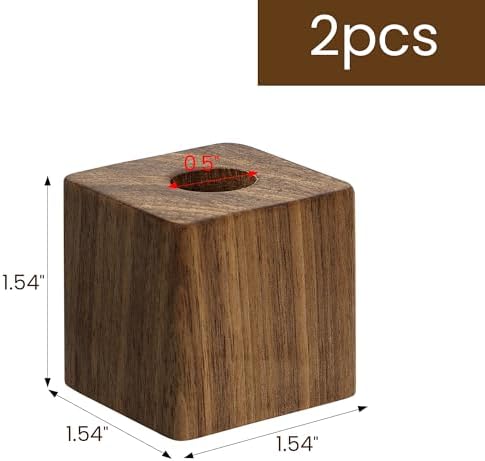 2-Piece Walnut Wood Single-Slot Pencil Holder Set - Image 2