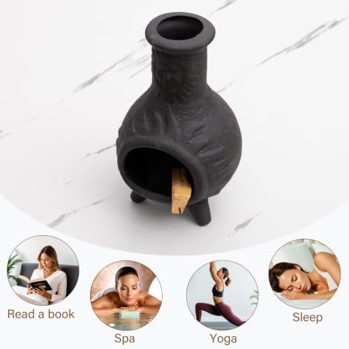 Sun Face Palo Santo Holder, Smudge Bowl for Sage Sticks and Incense Cones - Image 6