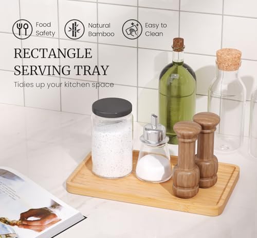 VERTORGAN Bamboo Serving Tray,9.8x5.9 Inch Trays,Home Decor(Natural) - Image 4