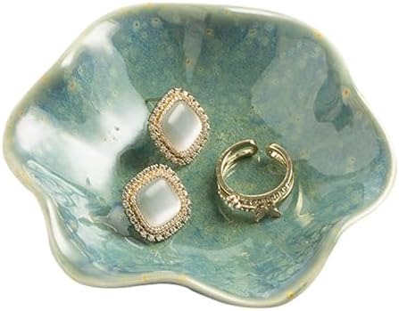 Ceramic Ring Dish, Jewelry Trinket Tray for Rings and Earrings by QNMUSUNC