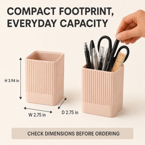 3 Pack Aesthetic Pen Holders for Desk,Sturdy Plastic Pencil Holder - Image 7