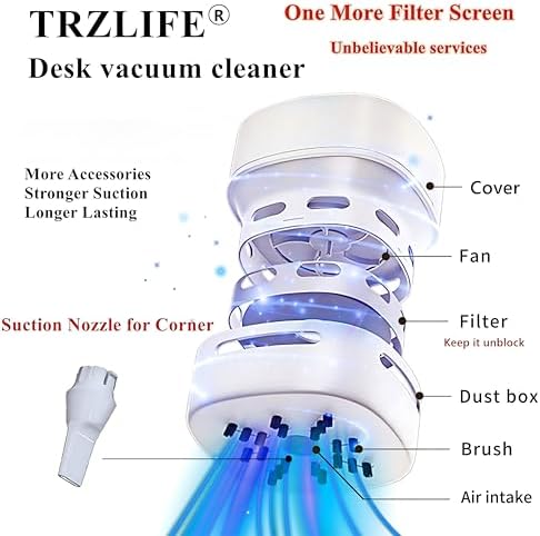 TRZLIFE Desk Vacuum Cleaner, Office & Home Desktop Cleaner, Ideal Gift - Image 2