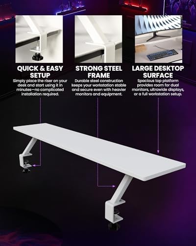 Arozzi Desk Riser Large Monitor Stand White - Image 3