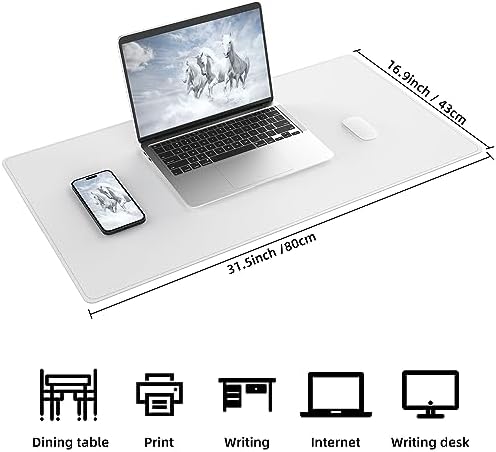 AFIING Cork Desk Mat, White, 31.5" x 17",Desk pad Protector - Image 2