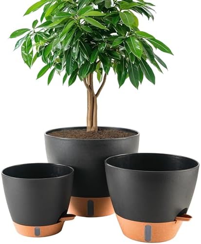 8/10/12 Inch Self Watering Pots for Indoor Outdoor Plants by Fielda