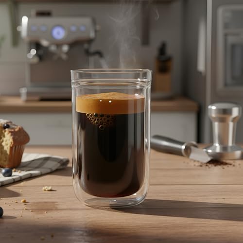 Aquach 12oz Double Walled Glass Coffee Cups Set of 2, Insulated Tumblers - Image 3