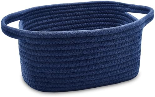 ABenkle Small Storage Basket - Mini Cute Cotton Rope Woven Shelf Basket for Nursery, Spa, Empty Gift - XS by ABenkle