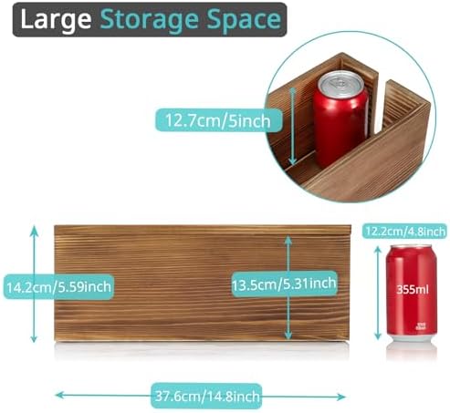 Large Cable Management Box, Burnt Wood Cord Organizer Box for Desk, Floor, Office to Hide Extension Cords Power Stripes Surge Protectors Chargers Wires - Image 3