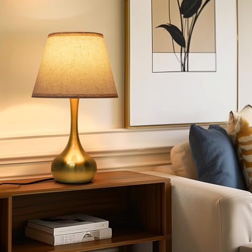 ONEWISH Touch Table Lamp Set of 2, Farmhouse 3-Way Dimmable Bedside Lamps for Nightstand with Fabric Shade,17.32'' Desk Lamp for Reading, Bedroom, Livingroom, Office - Image 5