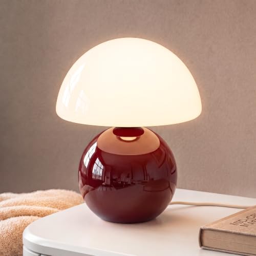 Dawnwake Mushroom Lamp Table Lamp for Bedroom-Small Table Lamps,Wine Red by Dawnwake