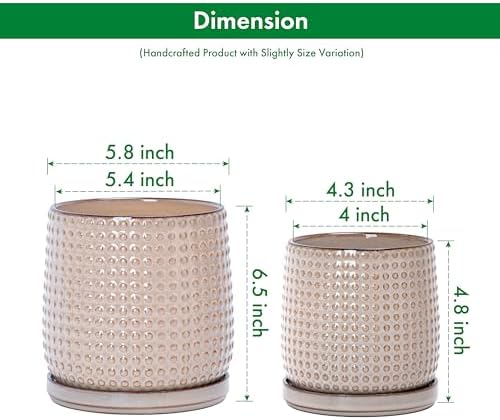 D'vine Dev Beaded Ceramic Planter Pots, 4/6 in, Light Brown, 27-D-U-4 - Image 3