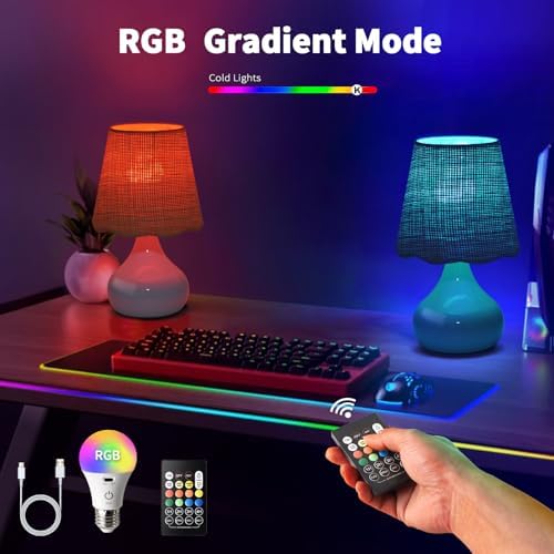 Cordless Table Lamp Rechargeable, Light Blue Mini Cute Table Lamp for Nightstand, Battery Operated Small Table Lamp for Small Spaces for Kitchen Counter, Bookshelf, Bedside, Bedroom, Living Room - Image 6