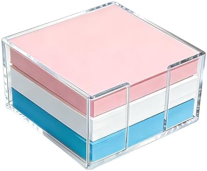 Clear Sticky Note Holder for Desk, Acrylic Sticky Note Dispenser 3x3 Inch by Unknown
