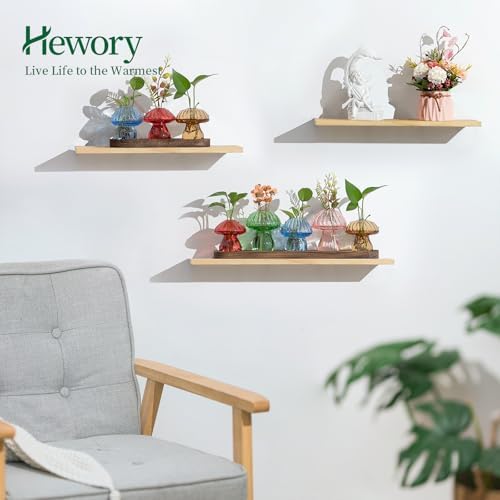 Hewory Plant Propagation Station: 5PCS Colored Mushroom Vase with Wood Tray - Image 4