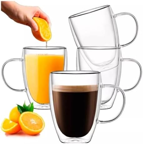 Set of 2 Double Wall Borosilicate Glass Mugs 12oz (360ml) – Insulated, Heat-Resistant, Dishwasher Safe Coffee and Tea Mug Set for Hot & Cold Beverages - Image 6